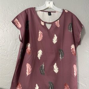 Feather Print Mauve Top